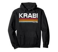 Krabi Tailandia Vintage Retro Viaje Rayas Isla Diseño Sudadera con Capucha