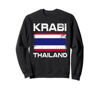 Krabi Tailandia Vintage Tailandia Bandera Tailandesa Viaje Isla Diseño Sudadera