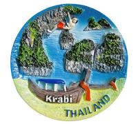 Krabi Thailand - Imán para nevera, recuerdo de viaje, decoración de nevera, colección 3D