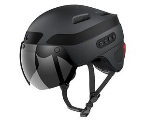 KRACESS KRS-S1 - Cascos de Bicicleta para Hombre, Cascos Inteligentes para Adultos con cámara Deportiva 1080P 60 fps, Antena Dual, Bluetooth, Casco de Bicicleta para Mujer (L-22-24.4 Pulgadas, Negro