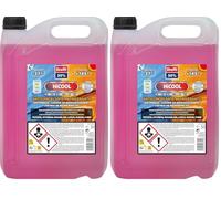 krafft Anticongelante Coche Hicool 50% - Líquido Refrigerante Coches Asiáticos 50% - Anticongelante Rosa Apto para Coches Híbridos - 5 L (Paquete de 2)