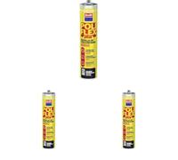Krafft Sellador Adhesivo Poliflex - Masilla Poliuretano - Adhesivo de Montaje - Color Gris - 300 gr (Paquete de 3)