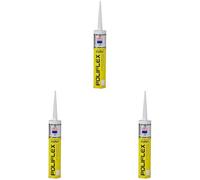 Krafft Sellador Adhesivo Poliflex - Masilla Poliuretano - Adhesivo de Montaje - Color Negro - 300 gr (Paquete de 3)