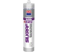 Krafft Silkraf Silicona Blanca Baño Antimoho, Silicona Antimoho Alto Contenido en Fungicida, No Amarillea, Baños y Cocinas, 300 ml
