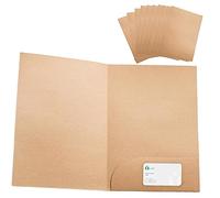 Kraft A4: Carpeta de Archivos con Bolsillos y 10 Piezas de Papel Kraft A4 para Reuniones y Presentaciones