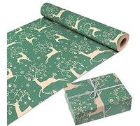 Kraft & Co Rollo de Papel de Regalo I Papel Kraft de Calidad Festivo I Papel de Regalo Ecoamigable, Reciclable, Multiusos Biodegradable - Ideal para Regalos, Artes, Manualidades, Navidad (44,5cmx25m)