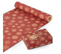 Kraft & Co Rollo de papel de regalo, papel kraft de calidad con diseño festivo, ecológico, reciclable y biodegradable, multiusos, ideal para regalos, artes y manualidades y Navidad (44,5 cm x 25 m)