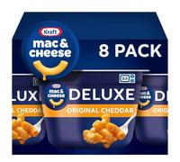 Kraft Deluxe Original - Cena de macarrones con queso fácil para microondas (caja de 8 unidades, tazas de 2.3 onzas)