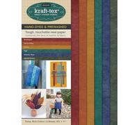 kraft-tex Designer Sampler 6 Deep, Rich Colors Hand-Dyed & Prewashed: Kraft Paper Fabric, 6 Sheets 8.5" x 11"