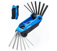 Kraftek toolant - Juego de 14 llaves Allen plegables, juego de llaves Allen métricas de 2 mm a 6 mm, juego de llaves hexagonales SAE de 5/64 a 1/4 pulgadas, herramienta EDC de acero CRV para