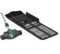 Wera Juego Kraftform Kompakt 400 RA Imperial 1 – Portapuntas con mango en T, carraca, 17 piezas