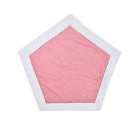 KraftKids Alfombra de juegos para niños, líneas doradas sobre rosa, alfombra de juego en forma pentagonal, 145 cm de diámetro, manta para gatear con amor hecha a mano en la UE