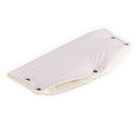 KraftKids - Funda para cochecito de bebé en muchos diseños modernos y bonitos colores a elegir, guantes para cochecito de 48 cm de ancho y 23 cm de profundidad, calentador de manos con amor, hecho a mano en la UE weiße Feder Muster auf Rosa