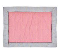 KraftKids Manta acolchada para bebé de algodón de alta calidad, 100 x 135 cm, diseño de líneas doradas en color rosa