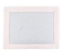 KraftKids Manta acolchada para bebé de algodón de alta calidad, 100 x 135 cm, diseño de plumas blancas en color rosa