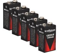 kraftmax 5 pilas de litio de alto rendimiento de 9 V para detectores de humo/detector de incendios - 10 años de vida útil