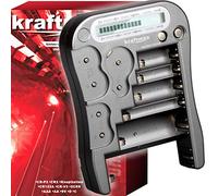 Kraftmax Comprobador de batería V2 Professional - Dispositivo universal de prueba de batería y batería con pantalla LCD y pilas de botón - Última versión