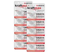 kraftmax CR2016 - Pilas de litio de alto rendimiento (10 unidades, 3 V, para aplicaciones profesionales)