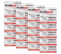 kraftmax CR2016 - Pilas de litio de alto rendimiento (20 unidades, 3 V, para aplicaciones profesionales)