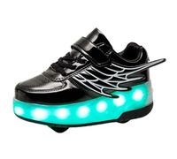 Kraftpaid Zapatillas Deportivas con Ruedas para niños,Zapatillas con Ruedas,Zapatillas de Skateboard con Dos Ruedas,Multiusos,Comodidad,para Regalos de cumpleaños y Navidad