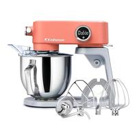 Kraftsman Robot de cocina, amasadora para masa de pan, carcasa de metal, 8 niveles con temporizador, cuenco de 5 L, 4 cabezales de acero inoxidable (Naranja)