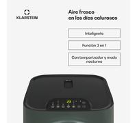 Klarstein Kraftwerk Smart 10K Aire Acondicionado Portátil - 10,000 BTU, 29-49 m², Control App & Alexa, Ventilador & Deshumidificador, Silencioso 50 dB, Temporizador, Ruedas, Kit Ventana, Antracita