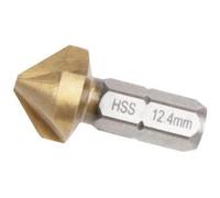 Kraftwerk Tools 309.185.124 Fresa avellanad. vastago hex. HSS, 12.4 mm x 90°, 1/4"x 25mm