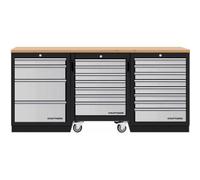 Kraftwerk Tools 3964K-4R8 Mobilio 3 combi con carro de taller, haya, 3 cajones