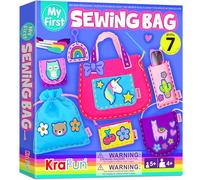 KraFun Kit de Costura Bolsos de Animales para Niños 5+ Años, 6 Proyectos Fai da Te (Bolso, Funda, Tarjetero), Fieltro, Instrucciones, Juguete Educativo