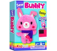 KRAFUN Kit de Costura Conejo para Niños 7+ Años, Muñeco Peluche Conejo, Fieltro, Instrucciones, Caja Reutilizable, Juguete Educativo