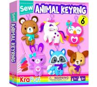 KRAFUN Kit de Costura Llavero para Niños 7+ Años, 6 Muñecas Peluche (Unicornio, Búho, Cachorro), Fieltro, Instrucciones, Juguete Educativo