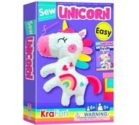 KRAFUN Kit de Costura Unicornio para Niños 7+ Años, Muñeco Peluche Unicornio, Fieltro, Instrucciones, Caja Reutilizable, Juguete Educativo