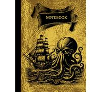 Kraken & Boat: A Striking Gold Notebook with Todoodles Pages