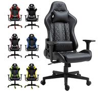 KRAKEN CHAIRS Silla Gaming de Piel sintética Silla de Oficina Ergonómica Silla Altura Ajustable Sillón giratoria Reposabrazos Ajustable Cojín Lumbar Negro