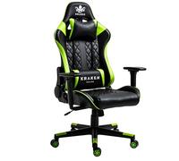 KRAKEN CHAIRS Silla Gaming Piel Sintética - Verde - Sillas Gamer Reclinable - Ergonómica Silla de Oficina - Regulable en Altura con Soporte Lumbar y Reposacabezas - Almohada Cuello y Lomo