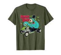 Kraken Koach Extraño y Divertido Pulpo Monster Hot Rod Dragster Camiseta, Hombre, Verde Oliva, L