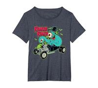 Kraken Koach Extraño y Divertido Pulpo Monster Hot Rod Dragster Camiseta, Mujer Tallas Grandes, Azul Jaspeado, 4XL Grande