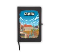 Krakow Poland Cityscape Travel Europe - Cuaderno de viaje, páginas en blanco, cubierta de piel sintética, planificador, diario, cuaderno de trabajo
