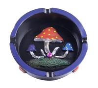 Kraledge - Cenicero bonito para cigarrillos, fantástico cenicero de hongos de resina, decoración para oficina en casa, regalos de adorno (azul-hongo)