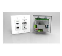 Kramer WP-20 negro 4K (UHD) Transmisor activo de pared y HDBaseT para HDMI y gráficos de ordenador, con Ethernet, bidireccional. RS-232 y audio estéreo