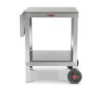 KRAMPOUZ - Carro Exterior Plein Air Compact para Plancha o Barbacoa - Carro de Acero Inoxidable - 2 bandejas - 2 Ruedas Grandes - 1 Bandeja abatible Lateral - Ref. KHEC01