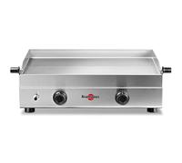 KRAMPOUZ - Plancha de gas Saveur - Placa de cocción de acero inoxidable de 64 x 33 cm - 3.400 vatios - 2 zonas de cocción - 2 quemadores de acero inoxidable - Limpieza fácil - Fabricada en Francia