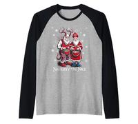 Krampus and St Nicholas Naughty or Nice Kids Christmas Camiseta Manga Raglan