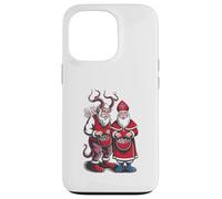 Krampus and St Nicholas Naughty or Nice Kids Christmas Carcasa para iPhone 13 Pro