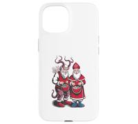 Krampus and St Nicholas Naughty or Nice Kids Christmas Carcasa para iPhone 15