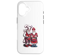 Krampus and St Nicholas Naughty or Nice Kids Christmas Carcasa para iPhone 16