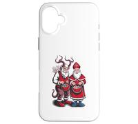 Krampus and St Nicholas Naughty or Nice Kids Christmas Carcasa para iPhone 16 Plus