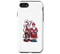 Krampus and St Nicholas Naughty or Nice Kids Christmas Carcasa para iPhone SE (2020) / 7/8