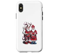 Krampus and St Nicholas Naughty or Nice Kids Christmas Carcasa para iPhone X/XS