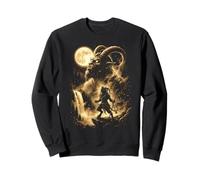 Krampus Aullando a la Luna Meme Navidad 2026 Sudadera